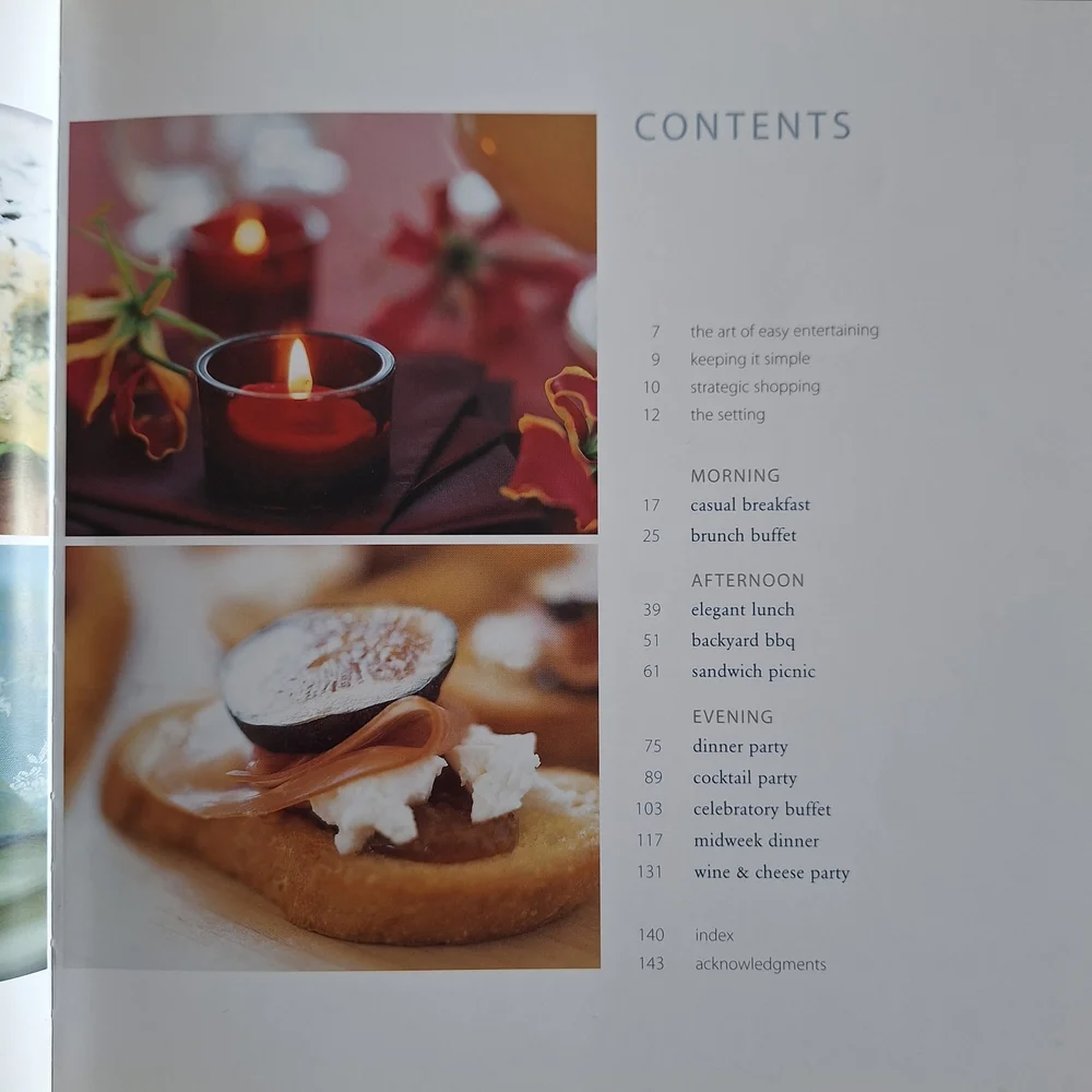 Easy Entertaining - Book With Menus For Cooking With Family And Friends. NWOT